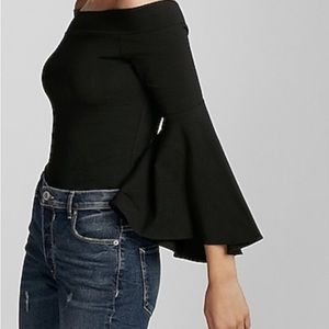 Off the shoulder bell sleeve top